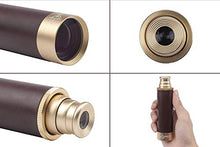Load image into Gallery viewer, LOTONTJ Antique Pirate Telescope Zoomable 25x30 Authentic Brass Monocular Portable Real Leather Collapsible Waterproof Great Imaging Effect Handheld Telescope Vintage Telescope for Kids
