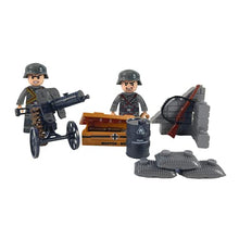 Load image into Gallery viewer, German Squad WW2 World War II Custom Soldiers 8 Mini-Figures Set Weapons Blitzkrieg Building Blocks War Horse &amp; Dog Artillery Toy Guns Rifles Compatible
