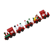 Load image into Gallery viewer, SOIMISS Christmas Wooden Train Ornaments Toys with Mini Christmas Figurine Wooden Mini Train Under Christmas Tree Decorations Cake Toppers Holiday Tabletop Fireplace Decoration
