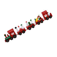 SOIMISS Christmas Wooden Train Ornaments Toys with Mini Christmas Figurine Wooden Mini Train Under Christmas Tree Decorations Cake Toppers Holiday Tabletop Fireplace Decoration