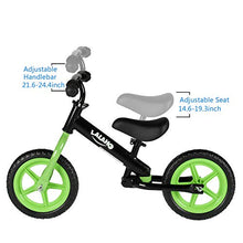 Load image into Gallery viewer, OOTDxvv Kids Balance Bike,(33.8 x16.9 x 24) Toddlers Walking Bicycle with Adjustable Seat and Handle Height Adjustable for 2-5 Years Old (Green)
