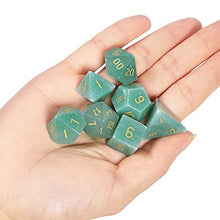 Load image into Gallery viewer, SUNYIK 7 PCS Polished Crystal Stone Polyhedral DND Dice Set for for RPG MTG Table Games, DND Game Dice Polyhedral Dungeons and Dragons for Office Home Decoration, Green Aventurine
