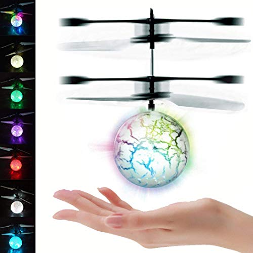 Kizmyeeco Flying Ball, Flying Toy for Kids Boys Girls with Colorful Flashing LED Infrared Induction Flying Ball Toy Gift for Kids