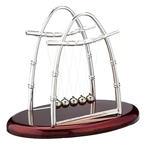 qiguch66 Toys for Desk,Newton's Cradle Balls for Adults Stress Relief,Cool Fun Office Games Desktop Accessories,Oval Newton's Cradle Balancing Balls Toy Home Deck Decor Physics Learning Tool