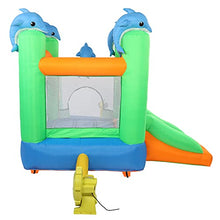 Load image into Gallery viewer, ZOKOP 420D Oxford Cloth 840DPVC Jump Noodle with Fan Dolphin Type Inflatable Castle 300290210cm

