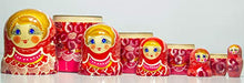 Load image into Gallery viewer, Nesting Doll - 5 Floral Folk Pattern - Hand Painted in Russia - Big Size - Wooden Decoration Gift Doll - Matryoshka Babushka (Style I, 6.75``(5 Dolls in 1))
