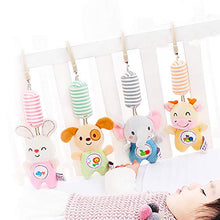 Load image into Gallery viewer, OhhGo Baby Toy Cartoon Animal Stuffed Hanging Rattle Toy Baby Crib Travel Stroller Soft Plush Toy with Wind Chime
