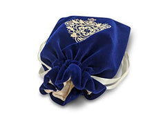 Load image into Gallery viewer, MIRIYAN Spiritual Mandala Tarot &amp; Dice Bag I Velvet &amp; Satin Drawstring Pouch Ideal Size for Tarot &amp; Oracle Cards, DND, D&amp;D, Dungeons and Dragons Accessories, Runes &amp; Jewelry I Travel Gift Bag (Blue)
