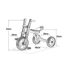 Load image into Gallery viewer, Easy children&#39;s tricycle 2-in-1 of the Children&#39;s tricycle portable infant tricycle two types of cycling mode One-button switching 3 speed adjustment sheet of stability 3-6-year-old without rolling bo
