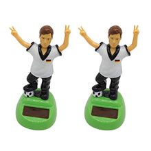Load image into Gallery viewer, Happyyami 2pcs Solar Powered Football Boys Bobble Head Doll Shaking Dancing Toy Dashboard Boy Football Player Doll for Car Interior Decor
