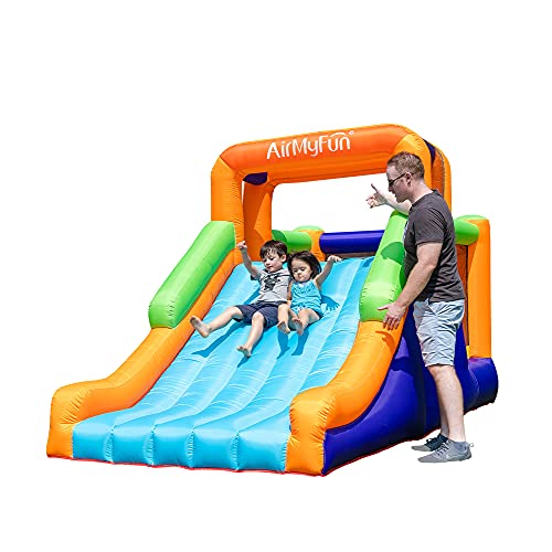 AirMyFun Bounce House with Slide, Inflatable Durable Sewn Jumper Castle, Bouncy House for Kids Outdoor Indoor