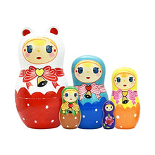 Load image into Gallery viewer, Nesting Dolls 5pcs Handmade Russian Wooden Matryoshka Dolls Cute Cartoon Pattern Nesting Doll Toy Stacking Doll Set for Kids Christmas and Birthday
