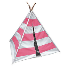 Load image into Gallery viewer, Modern Home Children&#39;s Canvas Tepee Set with Travel Case - Pink Stripes
