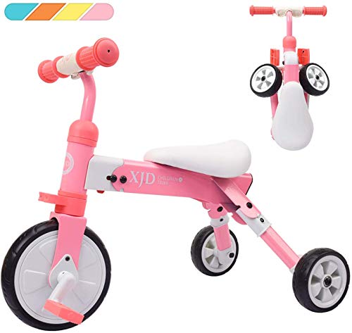 Kids Tricycles for 2 3 4 Years Old and Up Boys Girls Tricycle Kids Trike Toddler Tricycles for 2-4 Years Old Kids Toddler Bike Trike 3 Wheels Folding Tricycle Kids Walking Tricycle Walk Trike (pink)