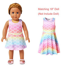 Load image into Gallery viewer, Matching Doll &amp; Girls Mermaid Dresses Fit 18&quot; American Girls Clothes Fish Scale 10-11Y
