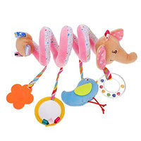 ibasenice Kid Baby Spiral Bed Stroller Toy Infant Baby Worm Crib Bed Around Rattle Bell Elephant Educational Plush Toy for Crib Bed Stroller Car Seat Bar
