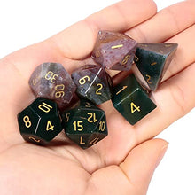 Load image into Gallery viewer, SUNYIK 7 PCS Polished Crystal Stone Polyhedral DND Dice Set for for RPG MTG Table Games, DND Game Dice Polyhedral Dungeons and Dragons for Office Home Decoration, Indian Agate
