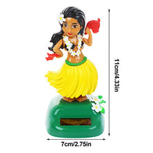 Load image into Gallery viewer, 1 Pack Hawaiian Solar Hula Shaking Head Doll Dancing Figure Toy Car Dashboard Hula Dancer Figurine Decoration Ornament (Yellow).
