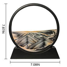 Load image into Gallery viewer, Muyan Moving Sand Art Picture Sandscapes in Motion Round Glass 3D Deep Sea Sand Art for Adult Kid Large Desktop Art Toys (Black, 7 Inch)
