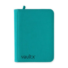 Load image into Gallery viewer, Vault X Premium Exo-Tec Zip Binder - 4 Pocket Trading Card Album Folder - 160 Side Loading Pocket Binder for TCG (Teal)

