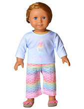 Load image into Gallery viewer, Mermaid Pjs for Girls Matching 18-inch Dolls Cotton Pjs Set, Size 10 11
