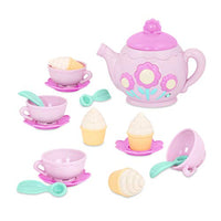 Play Circle by Battat  Pink La Dida Musical Tea Party Set  Teapot with Songs & Sounds, Cupcakes, Baby Spoons, and Cups  Pretend Play Toy Kitchen Accessories for Kids Ages 3 and Up (17 Pieces), Mult