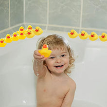 Load image into Gallery viewer, LACACA 20/50pcs Yellow Rubber Ducks for Baby Bath Toy Shower, Floating Bath Rubber Duckies for Birthday Party Favors Gift (20pc, Yellow)
