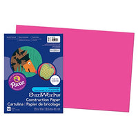 Pacon SunWorks Construction Paper, 12-Inches by 18-Inches, 50-Count, Hot Pink (9107)
