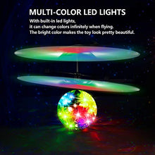 Load image into Gallery viewer, kizplays&amp;TIECKE Flying Ball Kids Toys Flying Toys for Kids Hand Control LED Disco Lights RC Flying Drone Toys for Boys Girls 7 8 9 10 11 12 Birthday Indoor Outdoor Rechargeable
