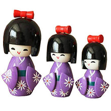 Load image into Gallery viewer, Goddness Bar 3PCS Japanese Geisha Doll Sushi Restaurant Decoration Ornaments Craft Gift Japanese Puppet Doll Kimono Doll Playsets for Girl(Purple)
