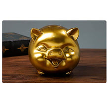 Load image into Gallery viewer, SUPVOX Piggy Chinese Piggy Bank Bank Animal Coin Bank Golden Pig Figure Desktop Resin Ornament Children Friends Birthday Festival New Year Gifts Home Office Gold Coin Bank Decoration Gold Piggy Bank
