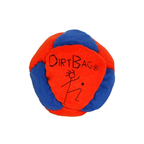 Dirtbag Classic Footbag Hacky Sack, Handmade, Pro-Grade Durability, Premium Quality, Original Design, Orange/Blue.