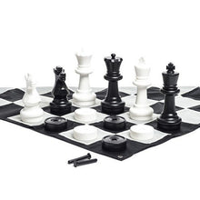 Load image into Gallery viewer, MegaChess Large Chess Set - 16 inch King with Large Checkers Set and Large Quick Fold Chess Mat

