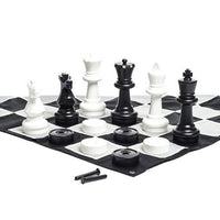 MegaChess Giant Chess Set - 25 inch King with Giant Checkers Set and Giant Quick Fold Chess Mat