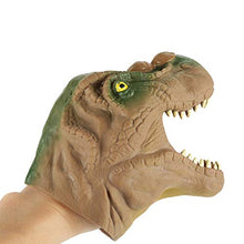 Load image into Gallery viewer, Dinosaur Hand Puppet, Soft Plastic Dinosaur Toys Dinosaur Head Hand Puppet Toy Kids Parents Interactive Stories Role Play Interesting Toy(Brown)
