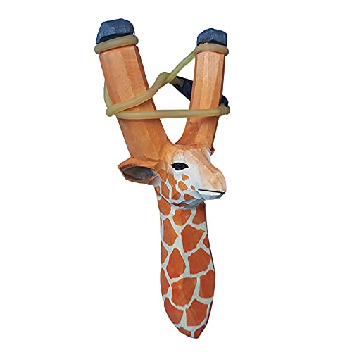 Baishitop 1/2pc Kids Outdoor Toys Cute Animal Powerful Slingshot-Hunting, Rubber Band,Made from Natural Wood