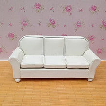 Load image into Gallery viewer, XPT Dollhouse Sofa Fashion Simulation Living Room Decoration 1/12 Scale Living Room Scene Mini Sofa for Dollhouse Furniture WhiteA
