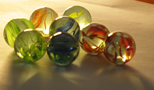 New 40 Pcs Glass Marbles Colorful Swirls Core Beautifull Boulder Assortment Game Worldwide