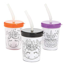 Load image into Gallery viewer, Color Your Own Unicorn Pumpkin Cups W/ Lids - Crafts for Kids and Fun Home Activities
