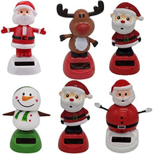 Load image into Gallery viewer, IYSHOUGONG 6Pcs Christmas Solar Dancing Toys Santa Claus Solar Powered Toys Bobble Head Toy Christmas Snowman Dancing Figure Toy Car Dashboard Dancing Figure Toy for Car Home Decor,Style Random
