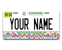 BRGiftShop Personalized Custom Name Mexico Guerrero 6x12 inches Vehicle Car License Plate