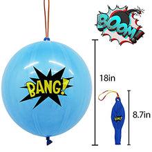 Load image into Gallery viewer, 30Pack Hero Punch Balloons for Kids, Party Game Favor Supplies Decorations, Assorted Color Comic Hero Design Punch Balloons for School Classroom Game, Kids Hand Out
