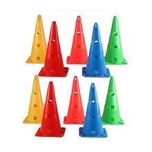 Load image into Gallery viewer, Plastic Traffic Cones, Cones Sports Equipment for Fitness Training, Traffic Safety Practice, Random Color,38cm
