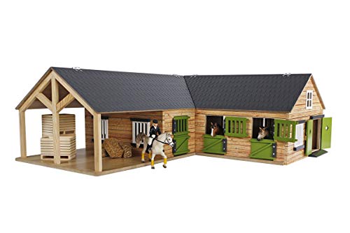 Kids Globe 1:24 Scale Horse Stable with 4 Boxes Storage and wash Box KG610211
