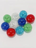 Fried Marbles 10 Collectible Cracked Solid Color Marbles 0077 Glass Gems