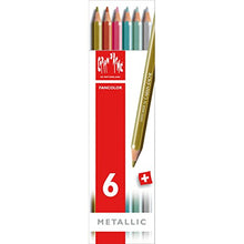 Load image into Gallery viewer, Caran d&#39;Ache Fancolor Color Pencils, 6 Metallic Colors
