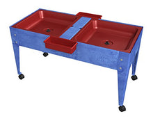 Load image into Gallery viewer, ChildBrite 24&quot; 2 Red Tubs with Drain and 4 Casters Blue Frame Youth Double Mite

