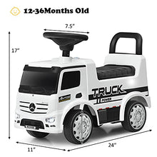 Load image into Gallery viewer, HONEY JOY Kids Push and Ride Racer, Truck Style Licensed Mercedes Benz Ride On Push Car w/Steering Wheel, Horn, Music, Lights, Under Seat Storage, Foot-to-Floor Sliding Car for Toddlers, White
