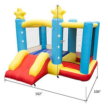 Load image into Gallery viewer, Miajin Inflatable Bounce House, 9x9 Feet Bounce House with Long Slide, Basketball Hoop and Sun Roof, Ages 3-10 Years (NO Air Blower)
