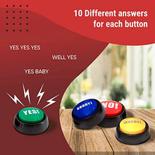 Load image into Gallery viewer, Yes No Button &amp; Maybe Sorry Button - Dog Buttons for Communication - Yes No Button with sound - Answer Buzzers Set of 4 - Dog Talk Button - Sound Button - Dog Talking Button Set - No Button Yes Button

